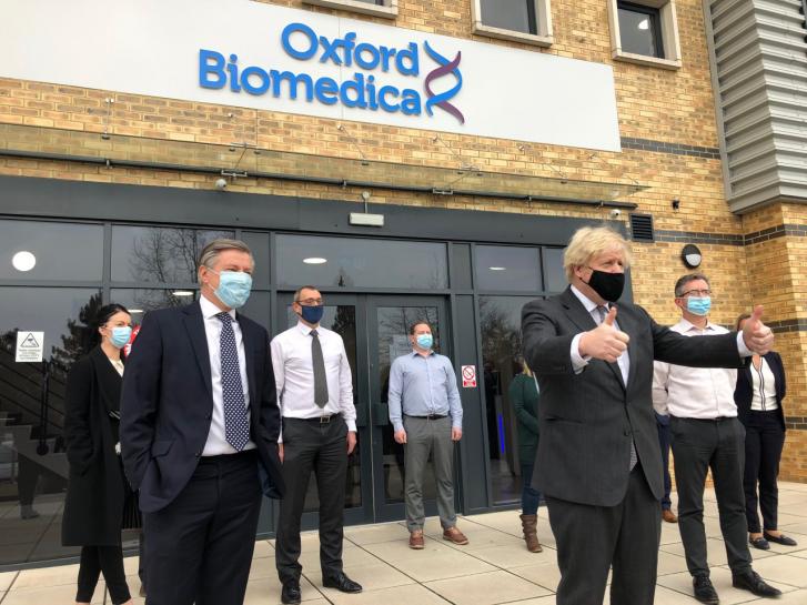 Prime Minister Boris Johnson formally opens Oxford Biomedica’s manufacturing facility Oxbox