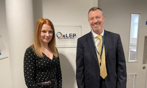 Image of OxLEP apprentice Sophie Laurie-Lynch alongside OxLEP Chief Executive Nigel Tipple